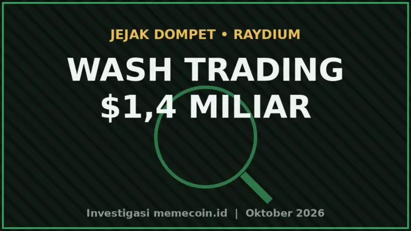 Thumbnail Wash Trading Raydium $1,4 Miliar: Satu Wallet, Modal $12 Ribu, Kuasai 23% Volume