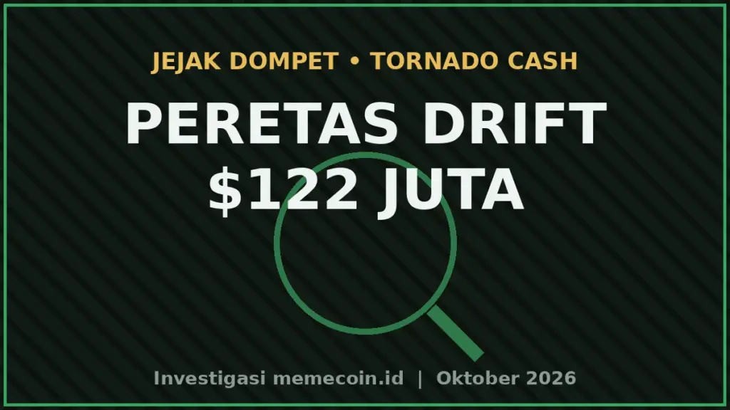 Thumbnail Peretas Drift Kirim Eth $122 Juta Ke Tornado Cash, Rekor Terbesar Dalam 2 Tahun