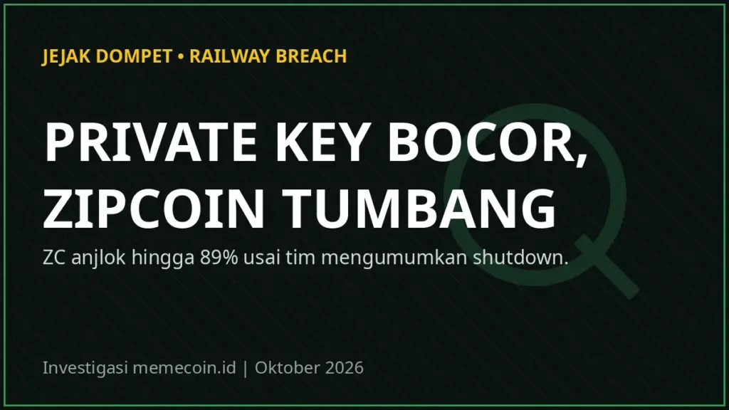 Zipcoin Tumbang Usai Private Key Bocor